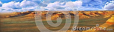 Panorama plateau Ustyurt in Kazakhstan Stock Photo