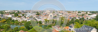 Panorama of Poitiers in summer Stock Photo