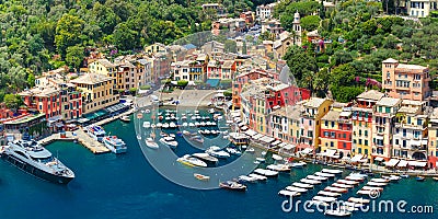 Panorama of Portofino, Italian Riviera, Liguria Stock Photo