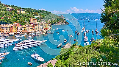 Panorama of Portofino town Stock Photo