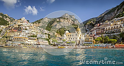 Panorama of Positano town, Amalfi coast, Italy Stock Photo