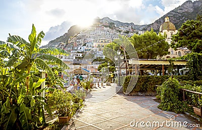 Panorama of Positano town in Italy Editorial Stock Photo