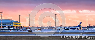 Panorama of Prague Airport Editorial Stock Photo