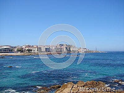 City of La CoruÃ±a. Spain. Marine landscapes of the Spanish coast. Stock Photo