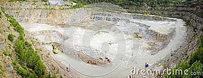 Panorama of quarry of granite Stock Photo