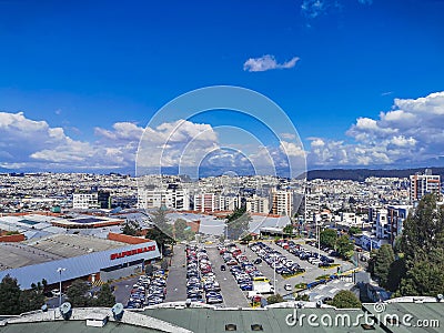 Panorama of Quito, Ecuador from the Pichincha Volcano. Editorial Stock Photo