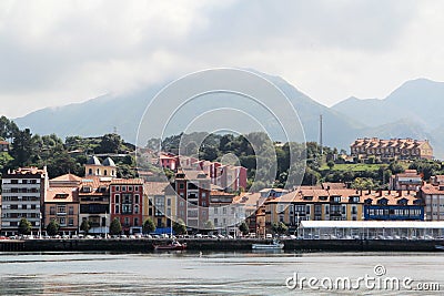 Panorama of Ribadesella beach, Spain Editorial Stock Photo