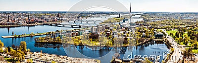 Panorama of Riga city Stock Photo