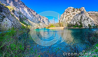 Panorama of River Cetina, Croatia. Stock Photo