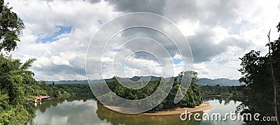 Panorama from the River Kwai in Amphoe Sai Yok Stock Photo
