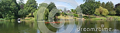 Panorama of the River Ouse at St Neots. Stock Photo