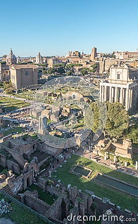 Panorama of the Roman Forum Editorial Stock Photo