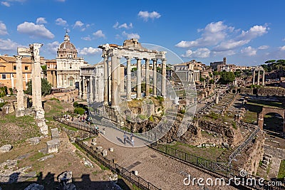 Panorama of Roman Forum in Rome, Italy Editorial Stock Photo