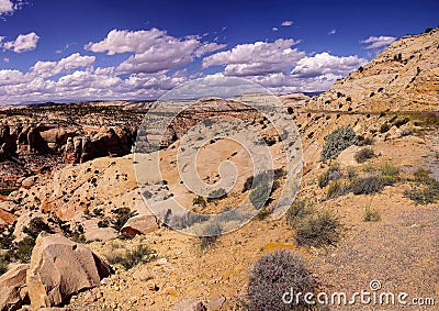 Panorama, sandstone arroyos Stock Photo