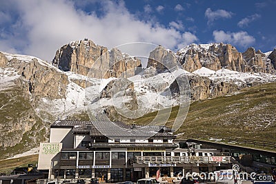 Panorama in Sass Pordoi in Trentino Alto Adige Editorial Stock Photo