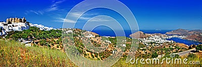 Panorama of scenic Patmos island. Stock Photo