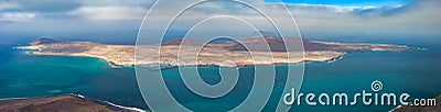 Panorama of scenic view of La Graciosa Island Stock Photo