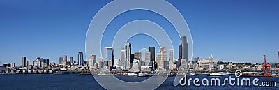 Panorama - Seattle waterfront skyline Stock Photo