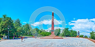 Panorama of Sevchenko Park and Monument to Unknown Sailor, Odessa, Ukraine Editorial Stock Photo