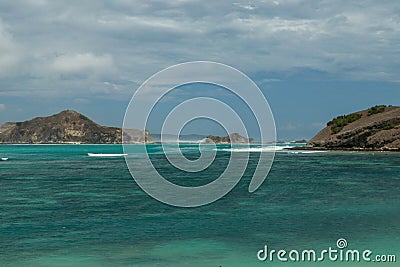 Panorama shot of Tanjung Aan Beach in Lombok, West Nusa Tenggara. Top tourist destination in Indonesia Stock Photo