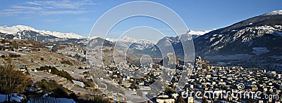 Panorama of Sion Stock Photo