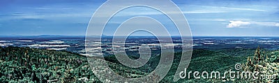 Panorama of Slavonian Pannonian plain from Papuk mountain Stock Photo