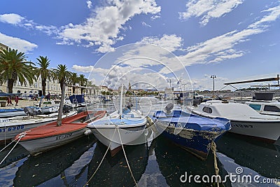 Panorama of Split city port . Croatia Editorial Stock Photo
