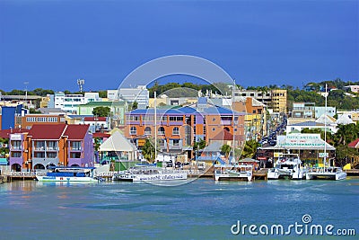 St John`s and a cruise port in Antigua, Caribbean Editorial Stock Photo