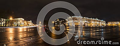 Panorama of St. Petersburg, Palace Square, Hermitage and Admiral Stock Photo