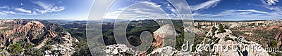 Panorama From The Summit Of North Guardian Angel Peak In Zion National Park Stock Photo