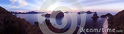 Panorama sunset views of the Island at Ang Thong Archipelago Stock Photo