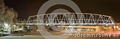 Panorama of a swing bridge in Savonlinna, Finland Stock Photo