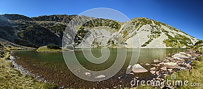 Glacial lake panorama Stock Photo