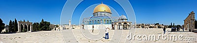 Panorama of Temple Mount and Dome of the Rock. Editorial Stock Photo