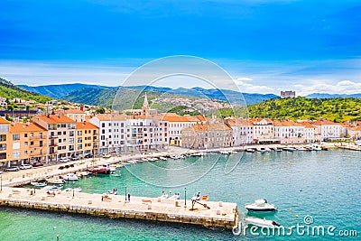 Panorama of the town of Senj in Primorje in Croatia Stock Photo