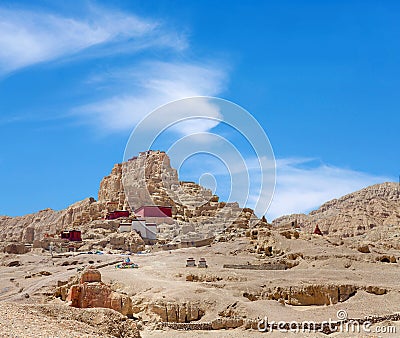 Tsaparang, the ruins of the ancient capital of Guge Kingdom and Tholing Monastery, Tibet Stock Photo