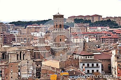 Panorama of Tudela, Spain Editorial Stock Photo