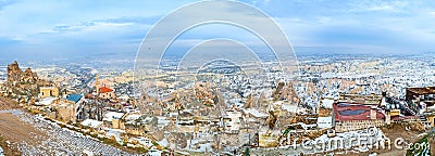 Panorama of Uchisar Stock Photo