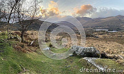 Panorama of Upper Lake, Killarney, Ireland Stock Photo