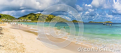 A panorama view along Orient beach in St Martin Stock Photo