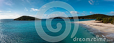 Panorama view of beauitful white sand Turredda beach on the south coast of Sardinia Stock Photo