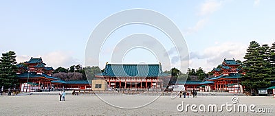 Panorama view of the Hei-an Shire in Kyoto, Japan Editorial Stock Photo