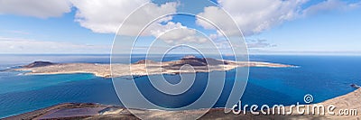 Panorama view of La Graciosa Island. Lanzarote. Canary Islands Stock Photo