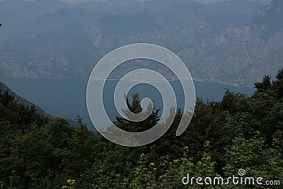 Panorama View on Limone. Lake Garda, Italy Stock Photo
