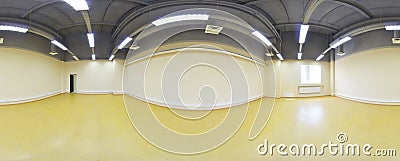 360 panorama view in modern empty apartment interior, degrees seamless panorama. Stock Photo