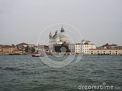 Panorama view of roman catholic dome cupola church basilica Santa Maria della Salute in Venice Venezia Veneto Italy Stock Photo