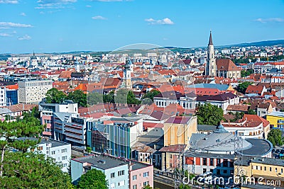Panorama view of Romanian town Cluj-Napoca Stock Photo