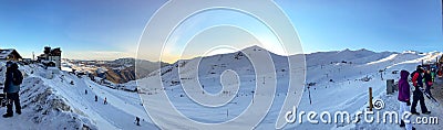 Panoramic view of valle nevado ski resort near Santiago de Chile Editorial Stock Photo