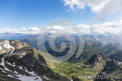 Panorama view of the Swiss Alps Stock Photo