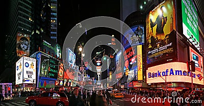 Panorama view of Times Square Editorial Stock Photo